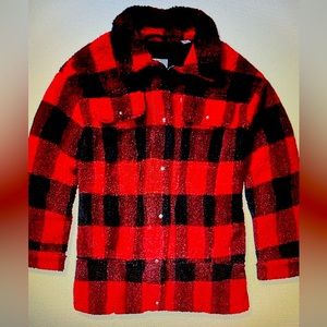 Levi’s Women’s Sherpa Buffalo Plaid Long Jacket